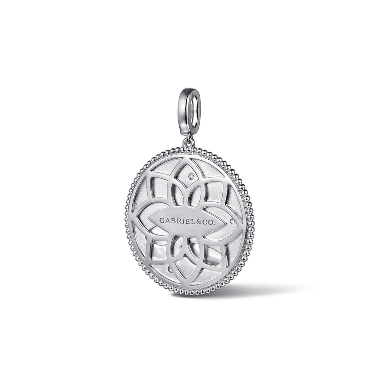 925 Sterling Silver White Sapphire Bujukan Libra Medallion Pendant With Detachable Bail - Shot 2
