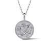 925 Sterling Silver White Sapphire Bujukan Libra Medallion Pendant With Detachable Bail