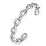 925 Sterling Silver White Sapphire Bujukan Link Chain Bangle