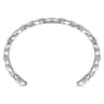 925 Sterling Silver White Sapphire Bujukan Link Chain Bangle