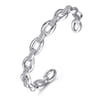 925 Sterling Silver White Sapphire Bujukan Link Chain Bangle