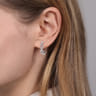 925 Sterling Silver White Sapphire Bujukan Link Chain Earrings