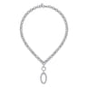 925 Sterling Silver White Sapphire Bujukan Link Chain Necklace