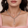 925 Sterling Silver White Sapphire Bujukan Link Chain Necklace