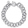 925 Sterling Silver White Sapphire Bujukan Link Chain Tennis Bracelet