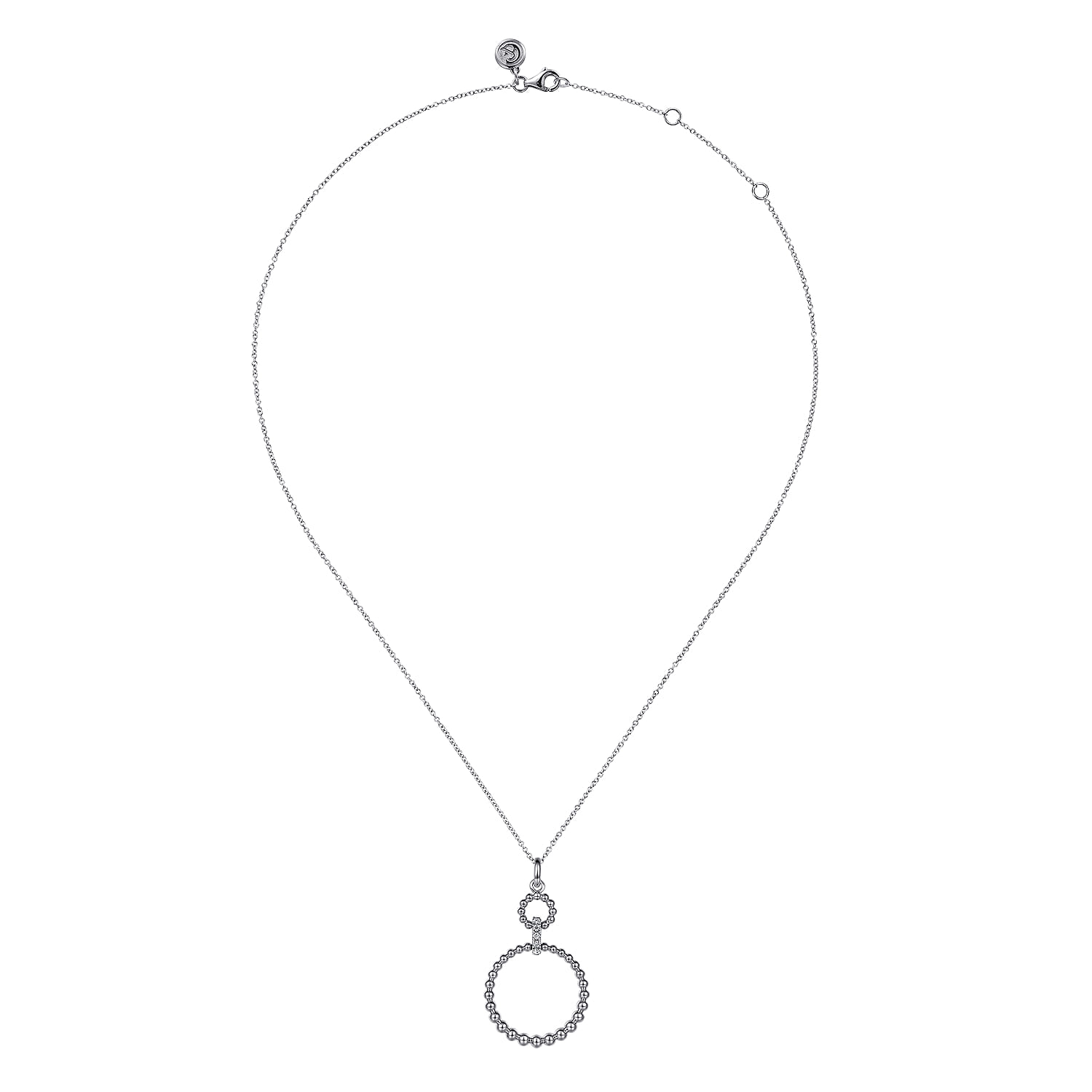 925 Sterling Silver White Sapphire Bujukan Link Drop Necklace - Shot 2