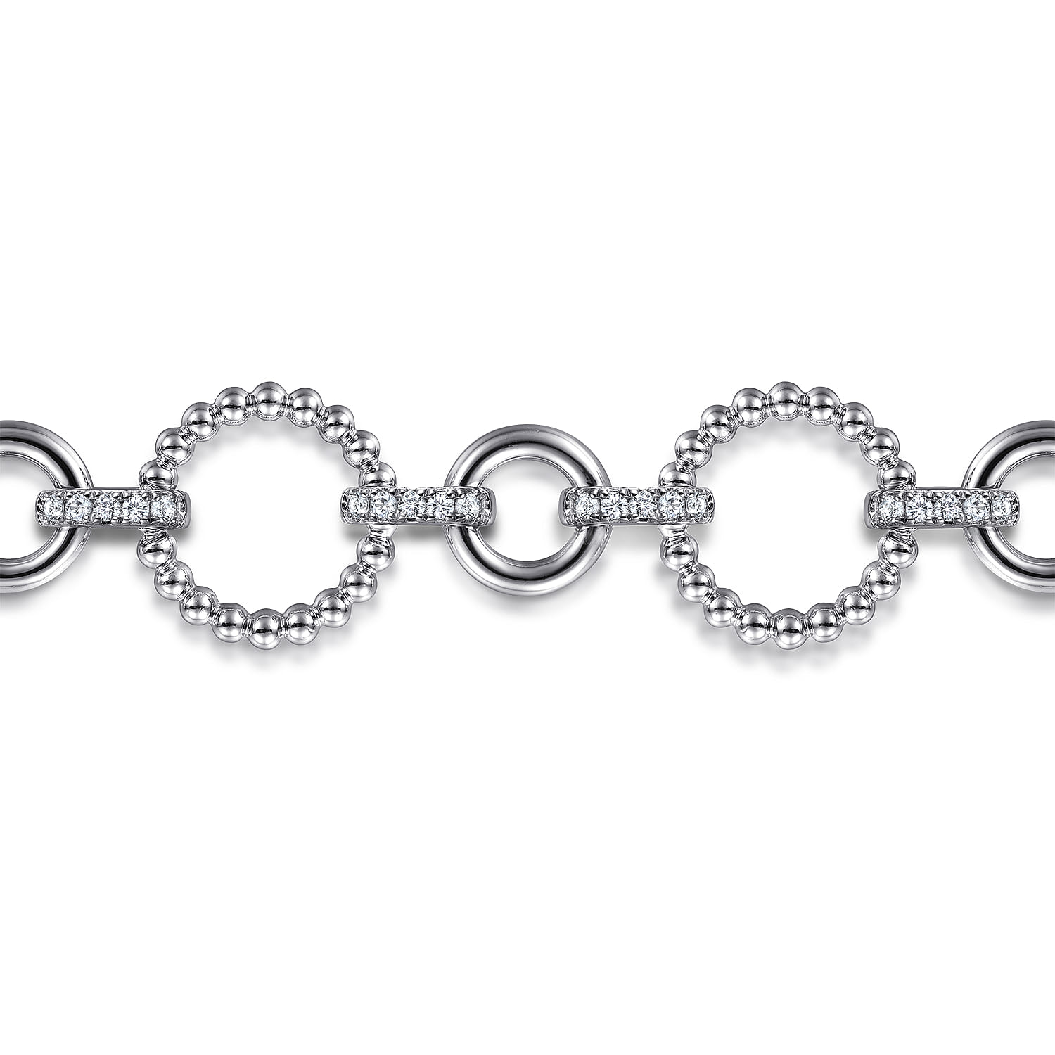 925 Sterling Silver White Sapphire Bujukan Link Tennis Bracelet - Shot 2