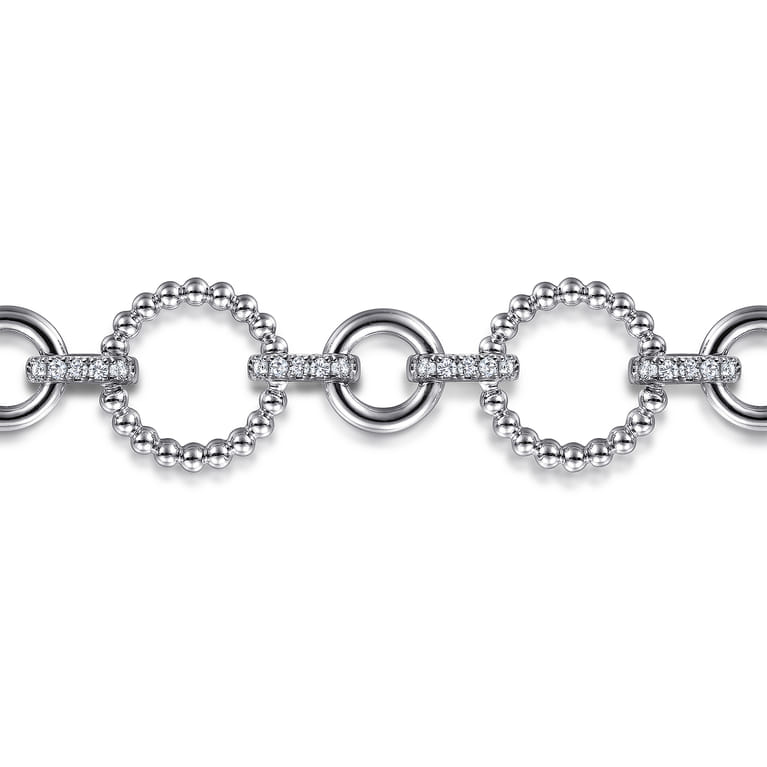 925 Sterling Silver White Sapphire Bujukan Link Tennis Bracelet - Shot 2