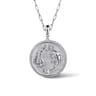 925 Sterling Silver White Sapphire Bujukan Pisces Medallion Pendant With Detachable Bail