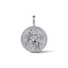925 Sterling Silver White Sapphire Bujukan Sagittarius Medallion Pendant With Detachable Bail