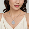925 Sterling Silver White Sapphire Bujukan Sagittarius Medallion Pendant With Detachable Bail