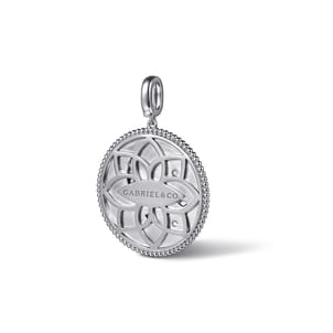 925 Sterling Silver White Sapphire Bujukan Scorpio Medallion Pendant With Detachable Bail