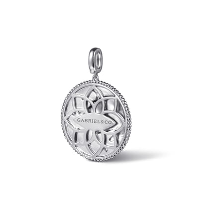 925 Sterling Silver White Sapphire Bujukan Taurus Medallion Pendant with Detachable Bail