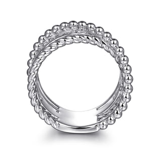925 Sterling Silver White Sapphire Bujukan Twisted Ladies Ring