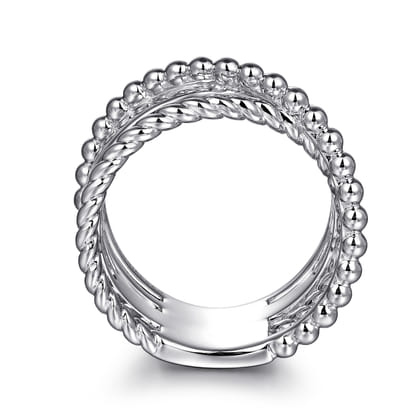 925 Sterling Silver White Sapphire Bujukan Twisted Ladies Ring