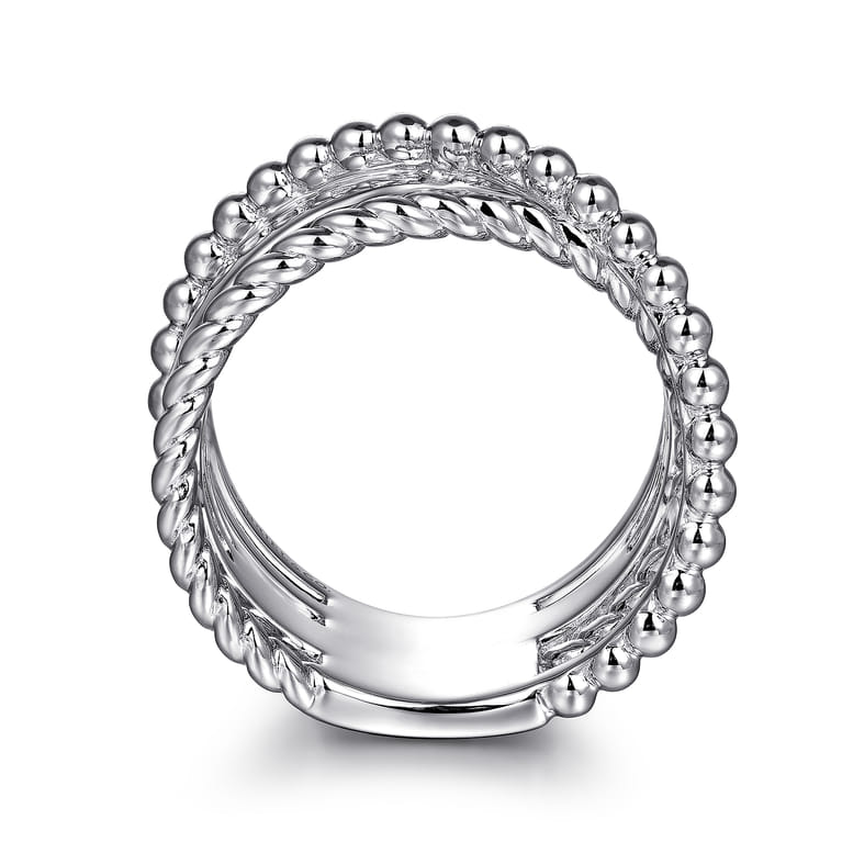 925 Sterling Silver White Sapphire Bujukan Twisted Ladies Ring - Shot 2