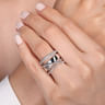 925 Sterling Silver White Sapphire Bujukan Twisted Ladies Ring