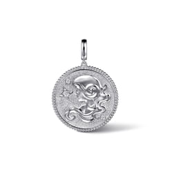 925 Sterling Silver White Sapphire Bujukan Virgo Medallion Pendant With Detachable Bail