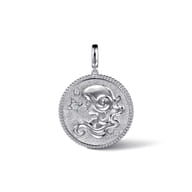 925 Sterling Silver White Sapphire Bujukan Virgo Medallion Pendant With Detachable Bail