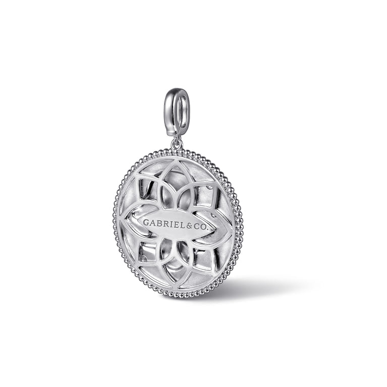 925 Sterling Silver White Sapphire Bujukan Virgo Medallion Pendant With Detachable Bail - Shot 2