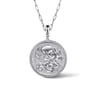 925 Sterling Silver White Sapphire Bujukan Virgo Medallion Pendant With Detachable Bail
