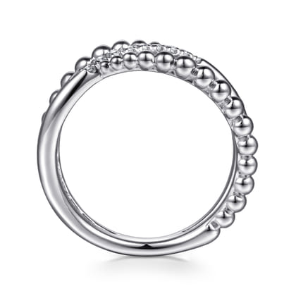 925 Sterling Silver White Sapphire Bujukan Wide Band