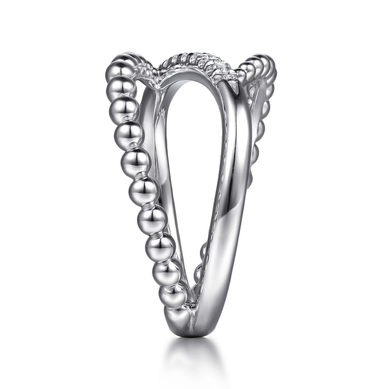 925 Sterling Silver White Sapphire Bujukan Wide Band - Shot 4