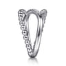925 Sterling Silver White Sapphire Bujukan Wide Band