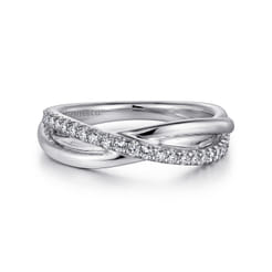 925 Sterling Silver White Sapphire Criss Cross Ring
