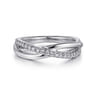925 Sterling Silver White Sapphire Criss Cross Ring