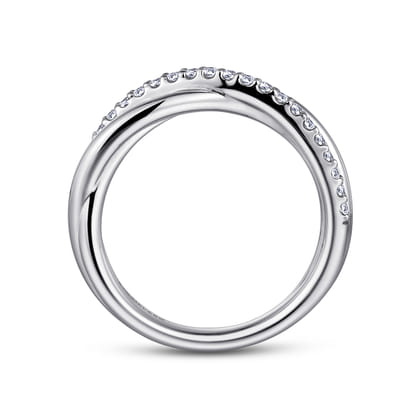 925 Sterling Silver White Sapphire Criss Cross Ring