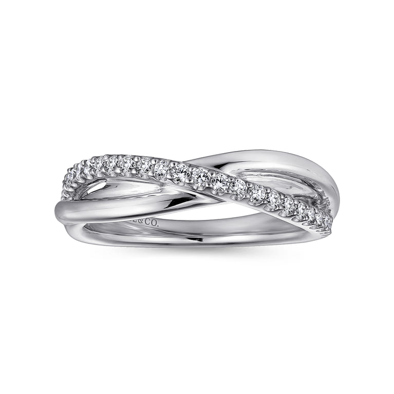925 Sterling Silver White Sapphire Criss Cross Ring - Shot 4