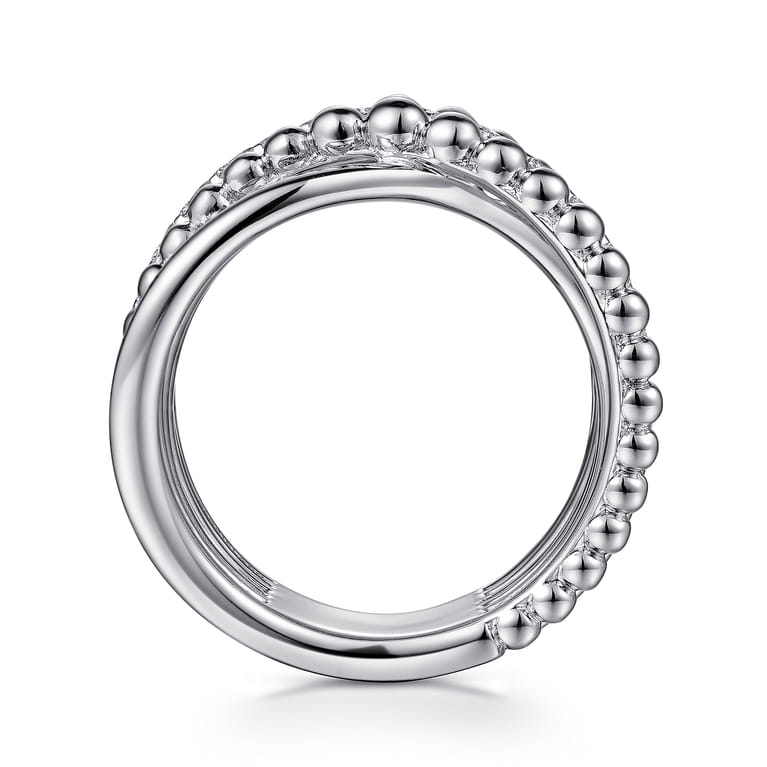 925 Sterling Silver White Sapphire Criss Cross Ring - Shot 2