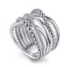 925 Sterling Silver White Sapphire Criss Cross Ring