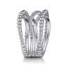 925 Sterling Silver White Sapphire Criss Cross Ring