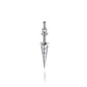 925 Sterling Silver White Sapphire Dagger Pendant