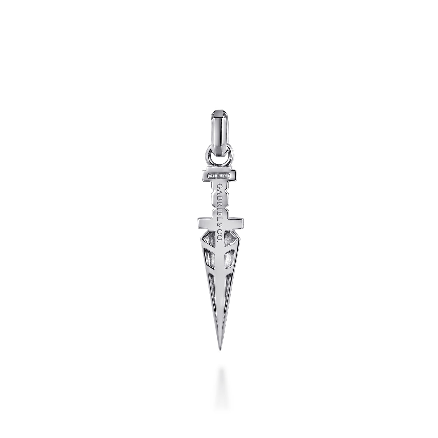 925 Sterling Silver White Sapphire Dagger Pendant - Shot 2