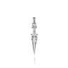 925 Sterling Silver White Sapphire Dagger Pendant