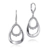 925 Sterling Silver White Sapphire Drop Earrings- Bujukan