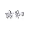 925 Sterling Silver White Sapphire Floral Stud Earrings