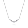 925 Sterling Silver White Sapphire Graduating Bujukan Ball Bar Necklace