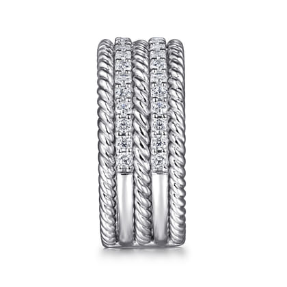 925 Sterling Silver White Sapphire Hampton Easy Stacklable Band Ladies Ring