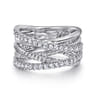 925 Sterling Silver White Sapphire Hampton Twisted Ladies Ring