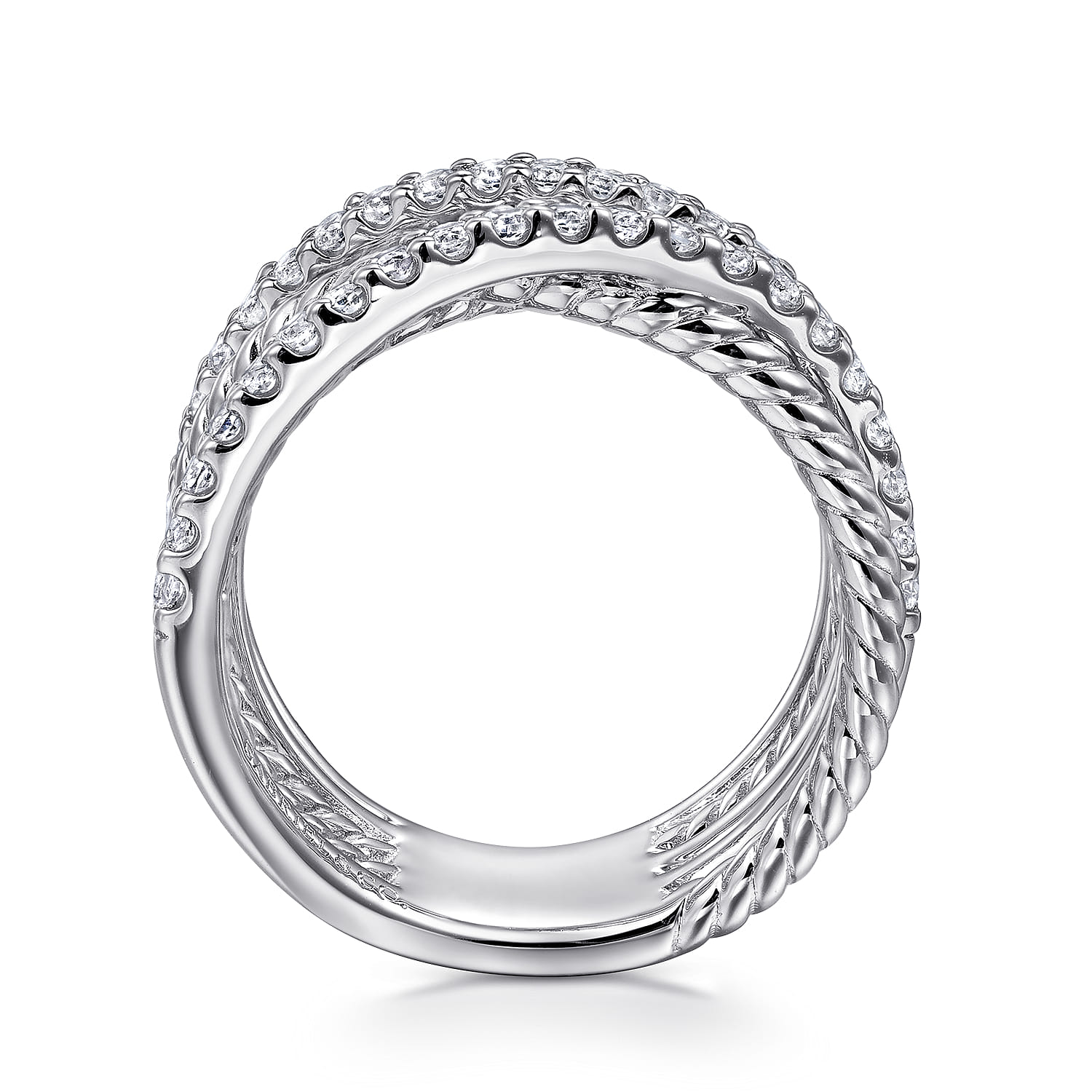 925 Sterling Silver White Sapphire Hampton Twisted Ladies Ring - Shot 2