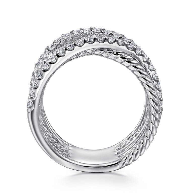 925 Sterling Silver White Sapphire Hampton Twisted Ladies Ring - Shot 2