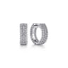 925 Sterling Silver White Sapphire Huggie Earrings-Bujukan