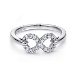 925 Sterling Silver White Sapphire Infinity Ring