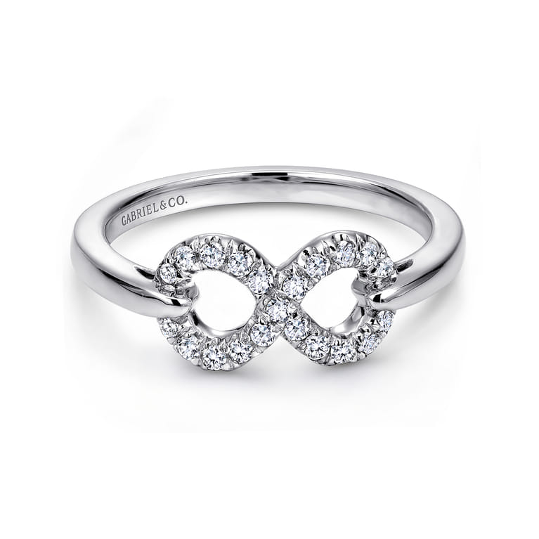 925 Sterling Silver White Sapphire Infinity Ring - Shot 1