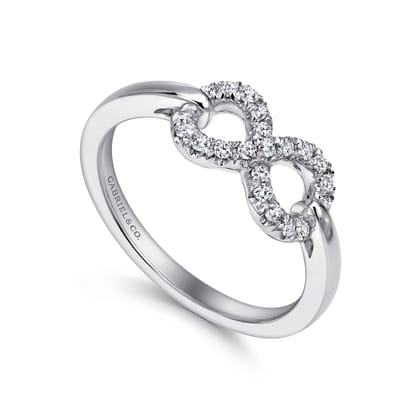 925 Sterling Silver White Sapphire Infinity Ring