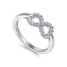 925 Sterling Silver White Sapphire Infinity Ring
